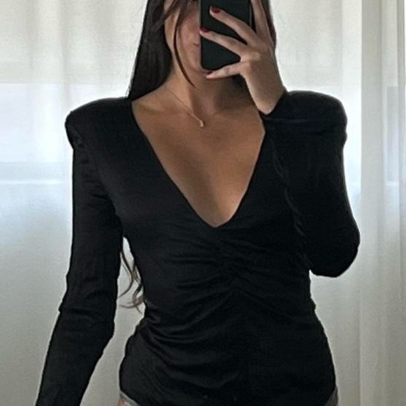 Black Zara Silky Bodysuit - Picture 3 of 7